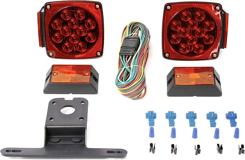 Trailer Light Kit - 12V All LED, Left and Right Waterproof Submersible for Trailers, Boat Trailer