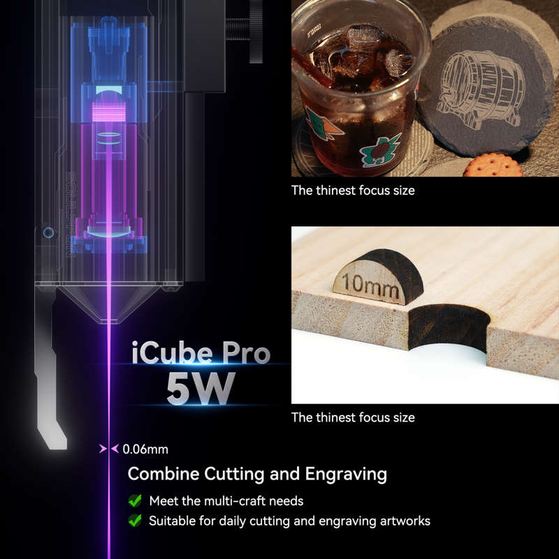SCULPFUN New iCube Pro 5W CNC Cutting Printer Machine DIY Mini Laser Engraving Machines for Wood Pla