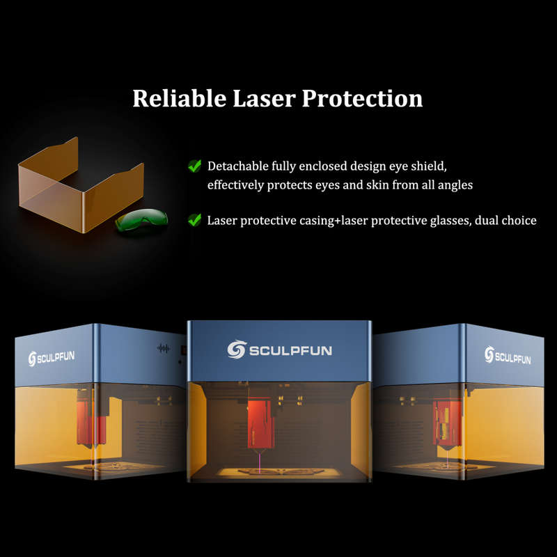 SCULPFUN New iCube Pro 5W CNC Cutting Printer Machine DIY Mini Laser Engraving Machines for Wood Pla