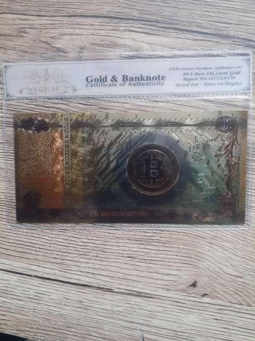 Certify 100Bitcoin Banknotes 24k gold