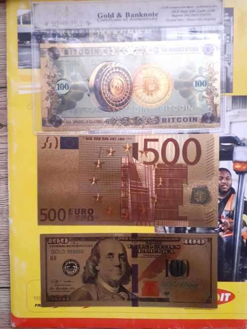 3x 24k gold Banknotes