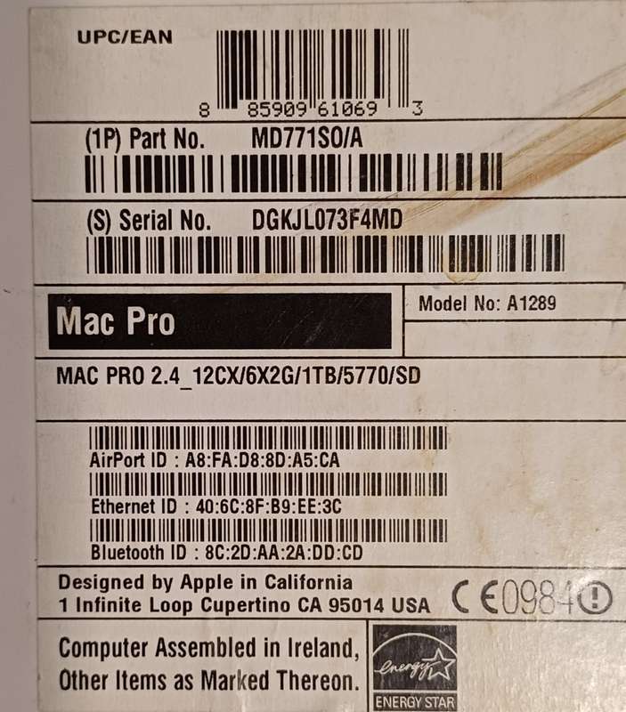 MAC PRO, 2013 model, in good condition