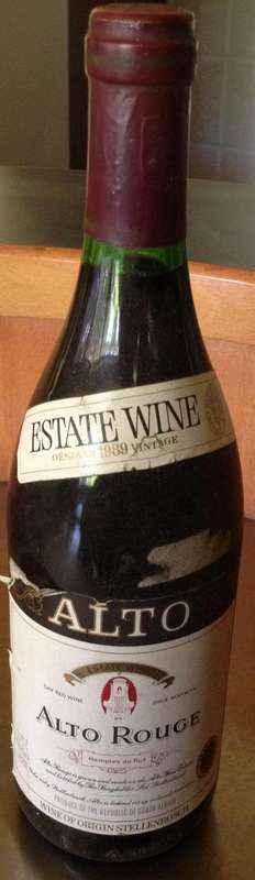 1989 alto rouge estate wine red