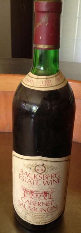 1983 Backsberg estate cabernet sauvignon