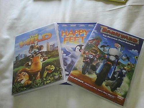 THE WILD, BARNYARD, HAPPY FEET DVD BUNDLE ONLY R80,00