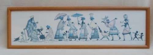 STUNNING PENCIL SIGNED PRINT BY WELL KNOWN SOUTH AFRICAN LUCY M WILES (1918-2008) - XHOSA GOSSIPS