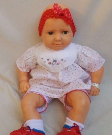 VERY LARGE VINTAGE 61CM PRIMA BABY ANGEL DOLL - HER NAME IS AMANDA ACCORDING TO WRIST BAND!!