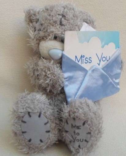 CUTE TATTY TEDDY (ME TO YOU) - HOLDING A 'MISS YOU' ENVELOPE!!