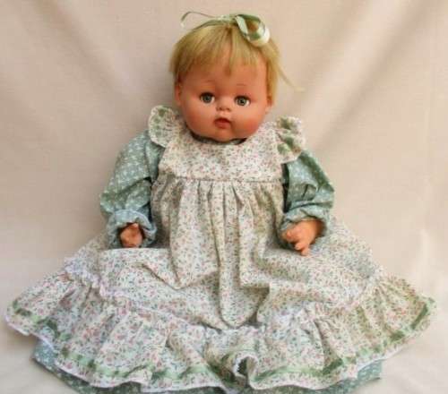 ADORABLE 48CM TALL VINTAGE BABY DOLL - SWEET FACE AND WORKING CRIER - MARKED 'SAD' ON BACK OF HEAD!!