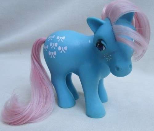 RARE HASBRO G1 'EARTH'  MY LITTLE PONY IN GREAT CONDITION - BOWTIE - HONG KONG PAT PEND!!