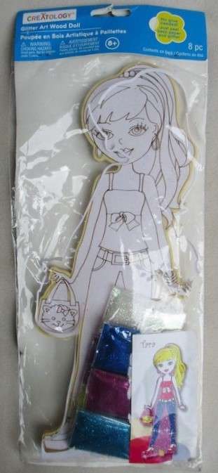 CREATOLOGY GLITTER ART WOOD DOLL - STILL SEALED!!