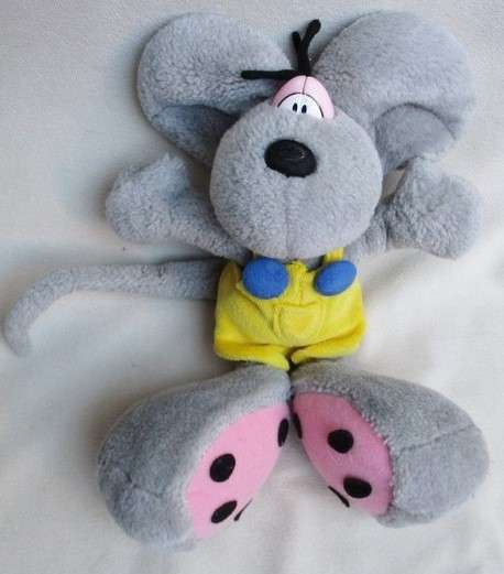 A COLLECTABLE GREY DIDDL MOUSE - YELLOW SUIT!!