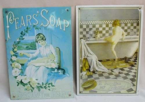 FOR THE BATHROOM - TWO NOSTALGIC METAL 'PEARS' SIGNS FROM AUSTRALIA!!