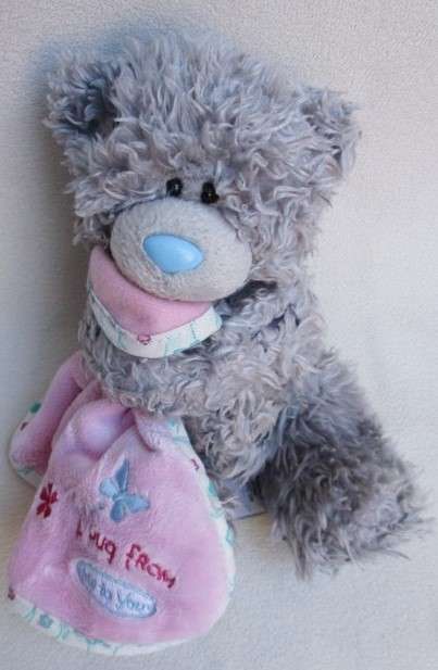 CUTE TATTY TEDDY  (ME TO YOU) HOLDING HER SECURITY BLANKIE!!
