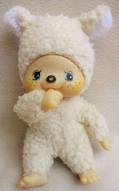 RARE VINTAGE 1970's MONCHHICHI FRIEND - LAMB - WITH ORIGINAL SEKIGUCHI GREEN LABEL!!