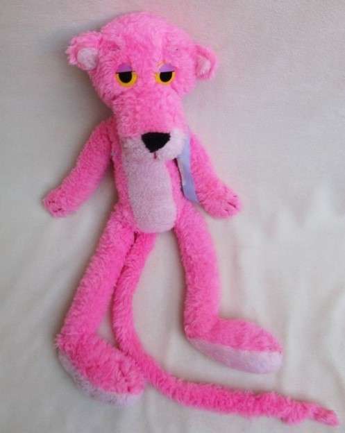 A 44CM TALL VINTAGE ARK PINK PANTHER IN VERY RARE DARKER PINK CLOUR !!