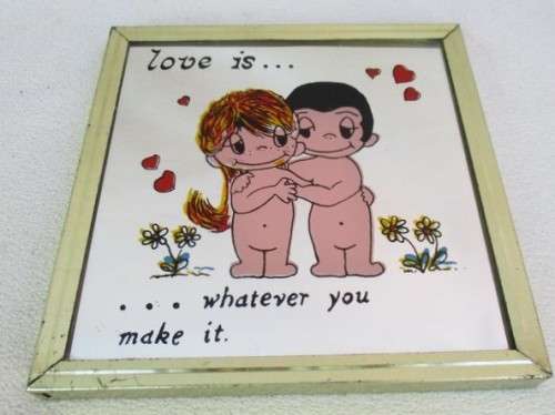 SMALL VINTAGE 'LOVE IS..' MIRROR!!