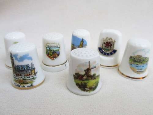 SEVEN PORCELAIN THIMBLES!!