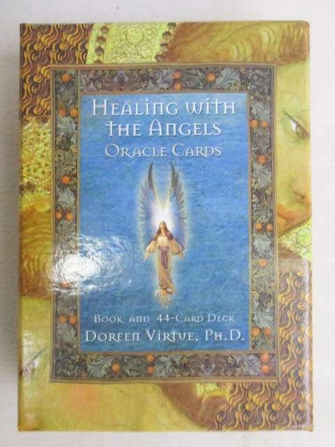 BOX OF ORACLE CARDS PLUS GUIDEBOOK IN 'AS NEW' CONDITION - HEALING WITH ANGELS BY DOREEN VIRTUE!!