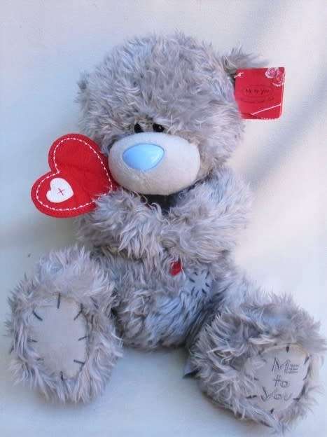 A RATHER RARE LARGER TATTY TEDDY  (ME TO YOU) - HOLDING A RED FELT HEART!!