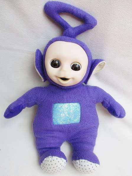 CUTE 36CM TALL TELETUBBIE - TINKY WINKY WITH OPEN/CLOSE EYES!!