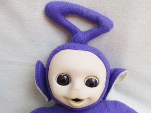 CUTE 36CM TALL TELETUBBIE - TINKY WINKY WITH OPEN/CLOSE EYES!!