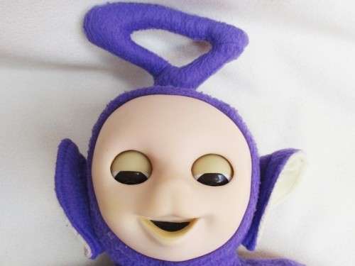 CUTE 36CM TALL TELETUBBIE - TINKY WINKY WITH OPEN/CLOSE EYES!!