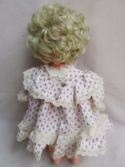 A STUNNING 45CM TALL BLUE-EYED VINTAGE DOLL IN GREAT CONDITION MARKED 'J' ON BACK OF HEAD!!