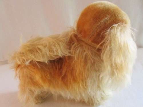 SO SPECIAL - LARGE VINTAGE 1960's/70's STEIFF MOHAIR PEKY PEKINGESE WITH BUTTON AND SWIVEL HEAD!!