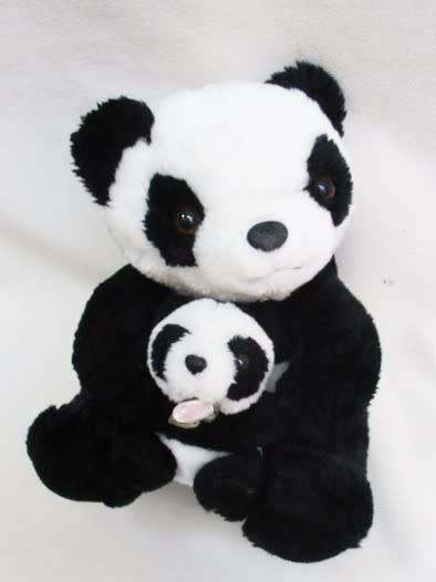 A CUTE NOOBI PANDA BEAR AND BABY