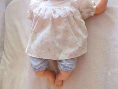 VINTAGE 1961 BABY DOLL - 43CM TALL - MARKED 'U PLATED MOULDE INC 1961' ON BACK OF HEAD