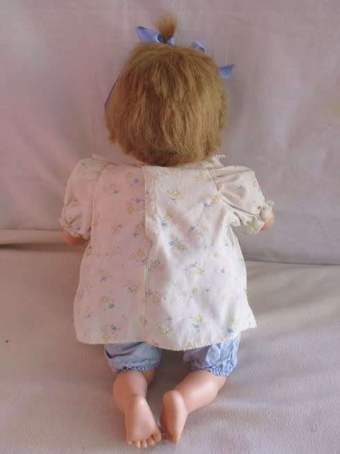 VINTAGE 1961 BABY DOLL - 43CM TALL - MARKED 'U PLATED MOULDE INC 1961' ON BACK OF HEAD