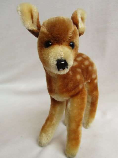 A VINTAGE 1950's/60's STEIFF MOHAIR  FAWN DEER
