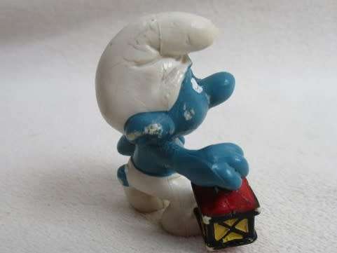 CUTE PEYO, WEST GERMANY SMURF WITH LANTERN
