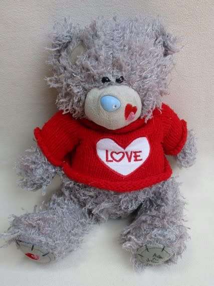 A LARGE TATTY TEDDY  (ME TO YOU)  WITH 'DIAMOND' ON NOSE