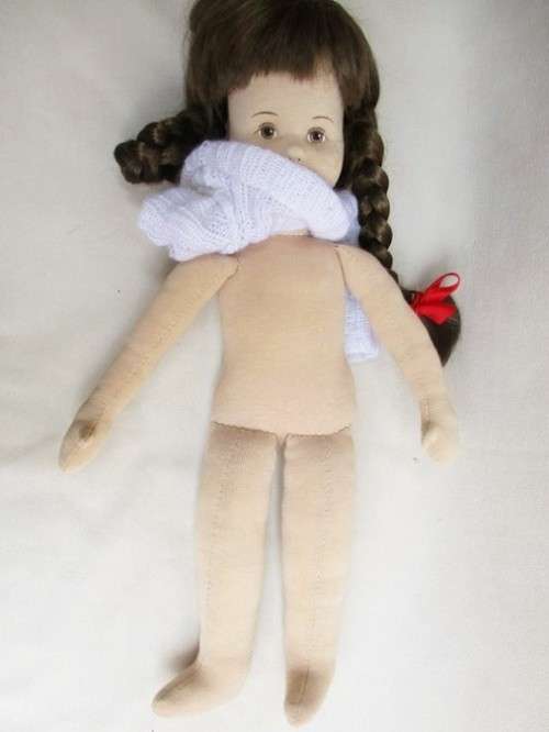 LOVELY 44CM HAND PAINTED CLOTH DOLL MADE FROM INTERLOCK KNIT FABRIC!!
