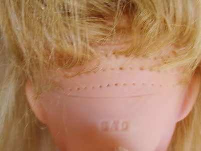 A VINTAGE DOLL WITH EXQUISITE FURGA SIMONA-LIKE LOOK - MARKED 'SAD' ON BACK OF HEAD!!