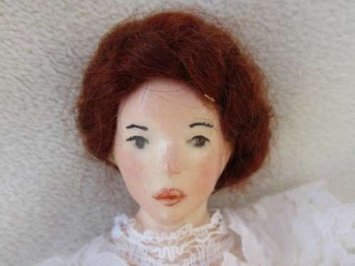 SPECIAL FIND!! A SMALL 21CM TALL ANTIQUE LATE 1800's 'WAX OVER' DOLL STRAIGHT OUT OF THE ATTIC !!