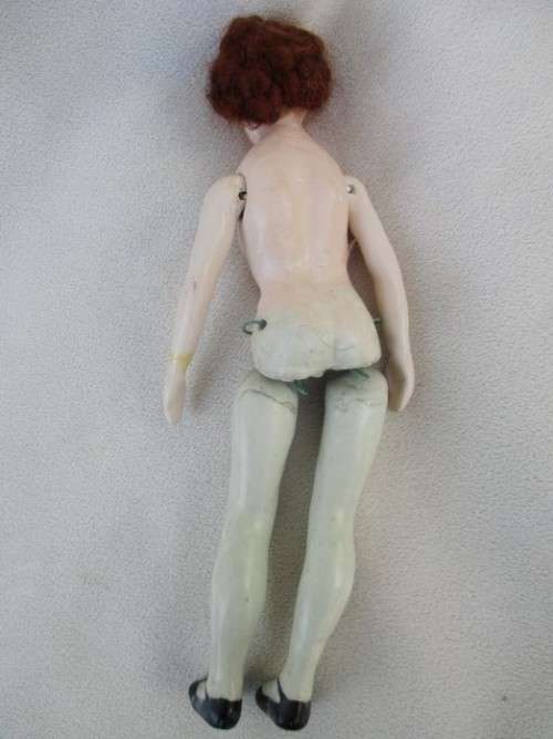 SPECIAL FIND!! A SMALL 21CM TALL ANTIQUE LATE 1800's 'WAX OVER' DOLL STRAIGHT OUT OF THE ATTIC !!