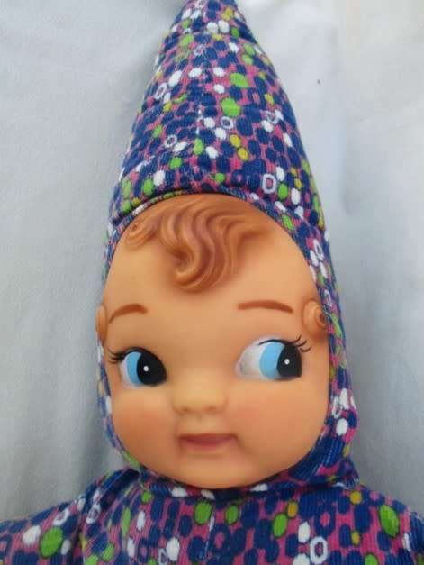 RARE FIND!!  LARGE 58CM TALL VINTAGE 1950's/60's CARNIVAL CONE HEAD DOLL!!