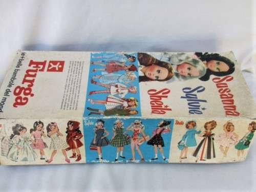 EXQUISITE VINTAGE FURGA DOLL - SYLVIE WITH LONG, FEATHERY LASHES IN ORIGINAL BOX PLUS PAMPHLET