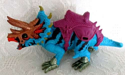 AWESOME ARTICULATED CHAP MEI BEAST RAIDERS-TRICERATOPS DINOSAUR AND RIDER