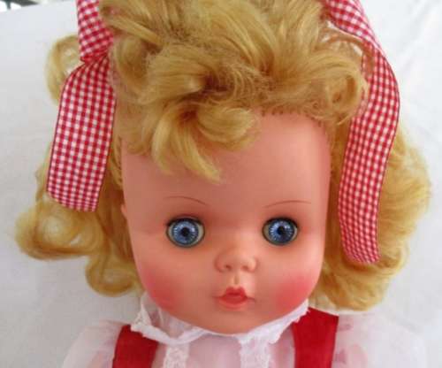 SO RARE!! A LARGE VINTAGE 1950's/60's  EVERGREEN, HONG KONG WALKING DOLL (NO 1027)   - 66CM TALL