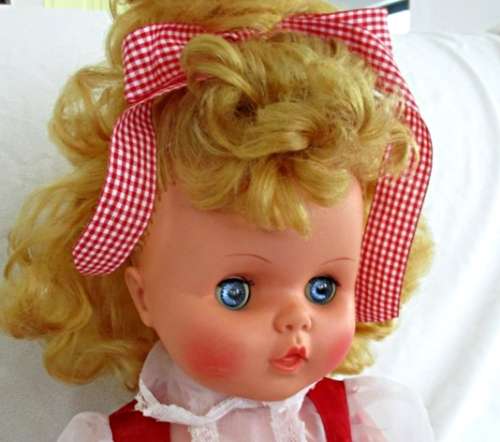 SO RARE!! A LARGE VINTAGE 1950's/60's  EVERGREEN, HONG KONG WALKING DOLL (NO 1027)   - 66CM TALL