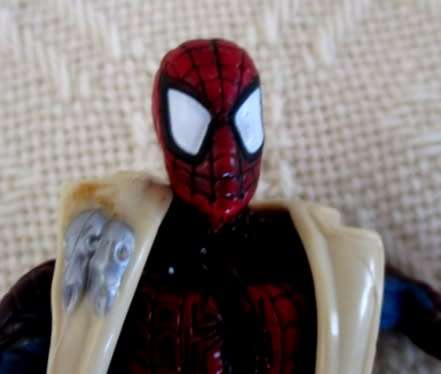 TWO UNUSUAL ARTICULATED ACTION FIGURES - 1997 MARVEL TOY BIZ SPIDERMAN AND UNMARKED SPIDERWOMAN