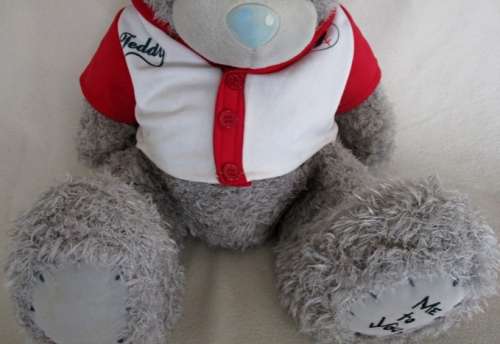 A LARGE TATTY TEDDY  (ME TO YOU)  IN HIS 'TEDDY/7' SHIRT