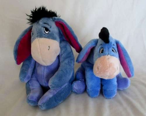 TWO CUTE EEYORES FROM WINNIE THE POOH - ONE SAD AND ONE CONTENTED