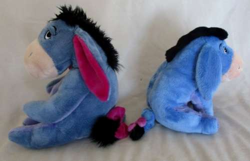 TWO CUTE EEYORES FROM WINNIE THE POOH - ONE SAD AND ONE CONTENTED