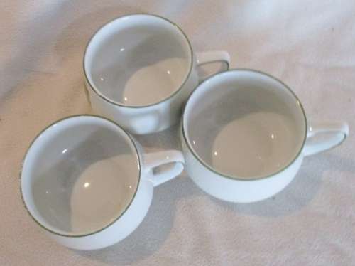 THREE  THOMAS PORCELAIN, LACROIX SCHILDKROTSUPPE/MOCK TURTLE SOUP CUPS - NO SAUCERS