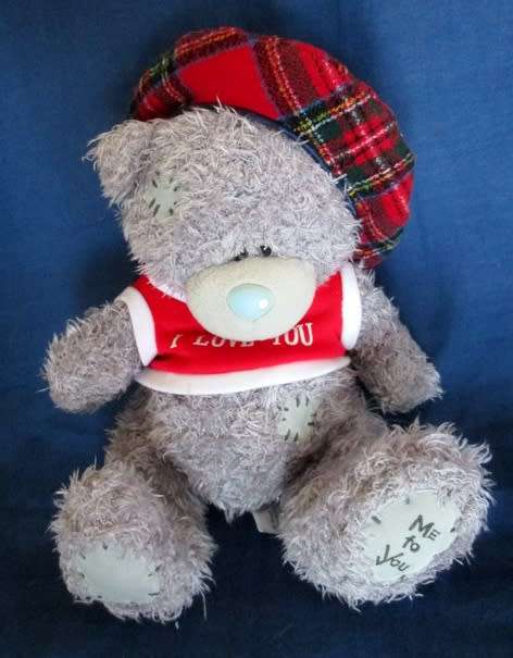 A LARGER TATTY TEDDY  (ME TO YOU) - WEARING A JAUNTY SCOTTISH BERET